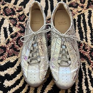 Stuart Weitzman Metallic Snakeskin Sneakers